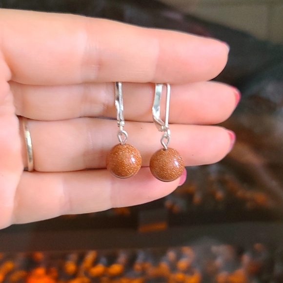 Goldstone beaded earrings ✨ - Picture 2 of 3